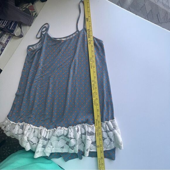 Matilda Jane Orange and Blue Polka-dot Knit Spaghetti Strap Tank, Size M - Picture 7 of 8